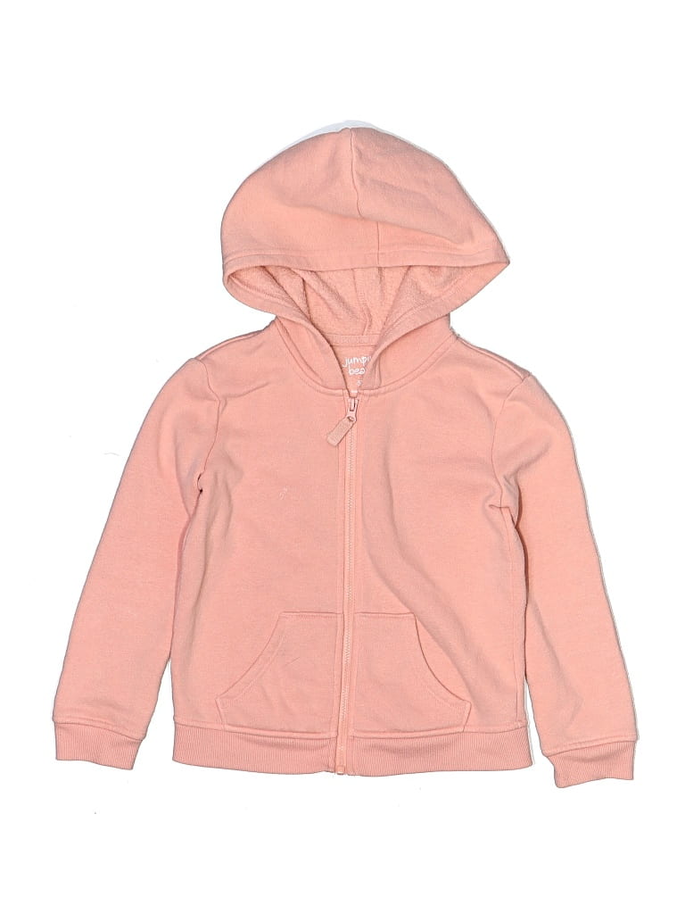 Pre-owned Jumping Beans Kids' Zip Up Hoodie In Pink
