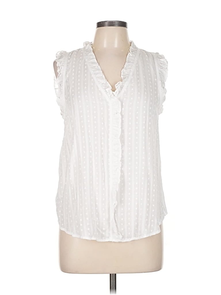 Ann Taylor Factory Sleeveless Blouse In White