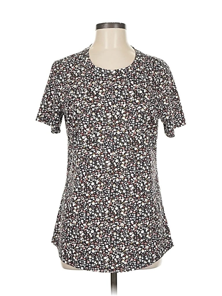 Pre-owned Assorted Brands Short Sleeve Henley Shirt In Black