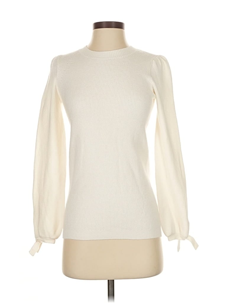 Pre-owned Ann Taylor Loft Turtleneck Sweater In White