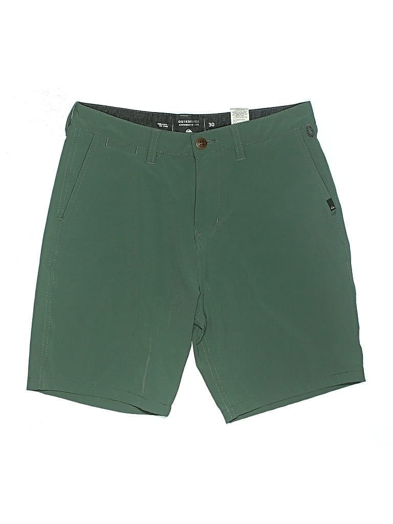 Pre-owned Quiksilver Khaki Shorts In Green