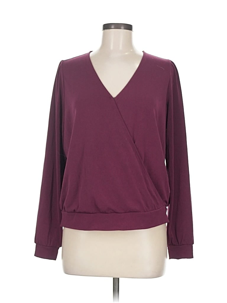 Pre-owned Banana Republic Factory Store Long Sleeve Blouse In Burgundy