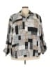 Notations 100% Polyester Color Block Gray 3/4 Sleeve Blouse Size 3X - photo 1