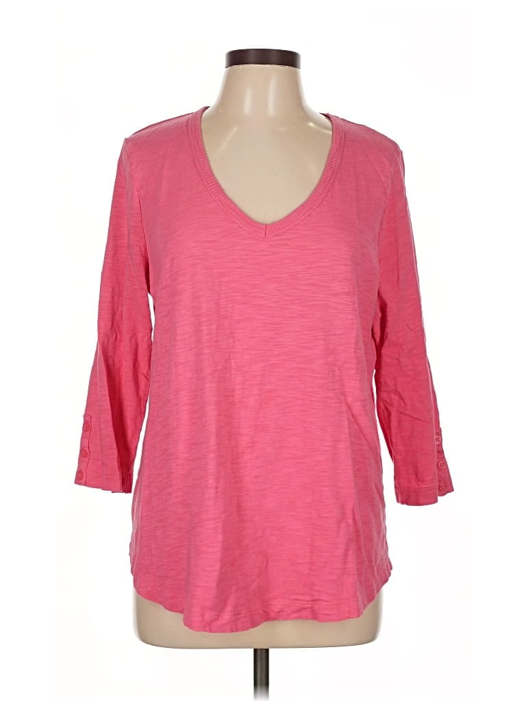 Pre-owned Chico's 3/4 Sleeve T-shirt In Pink