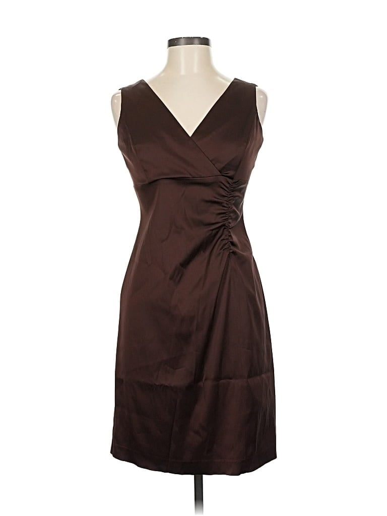 Pre-owned Donna Ricco Cocktail Dress In Brown