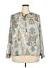 Ann Taylor LOFT 100% Recycled Polyester Paisley Silver Long Sleeve Blouse Size XXL - photo 1