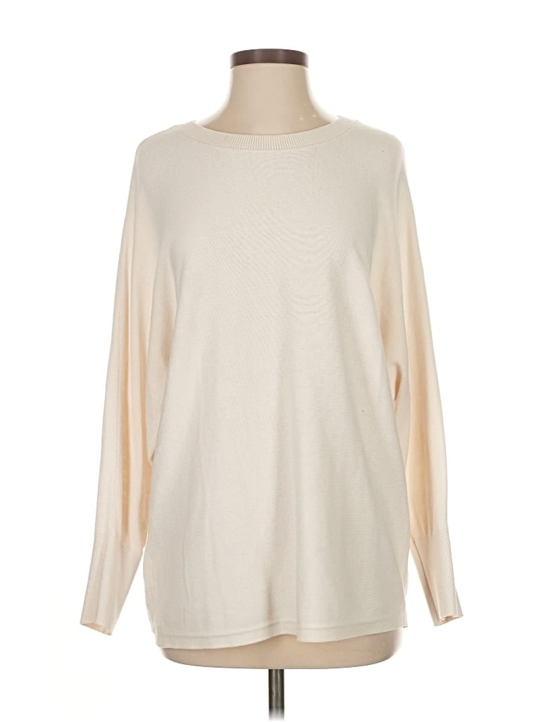 Pre-owned Ann Taylor Loft Pullover Sweater In White