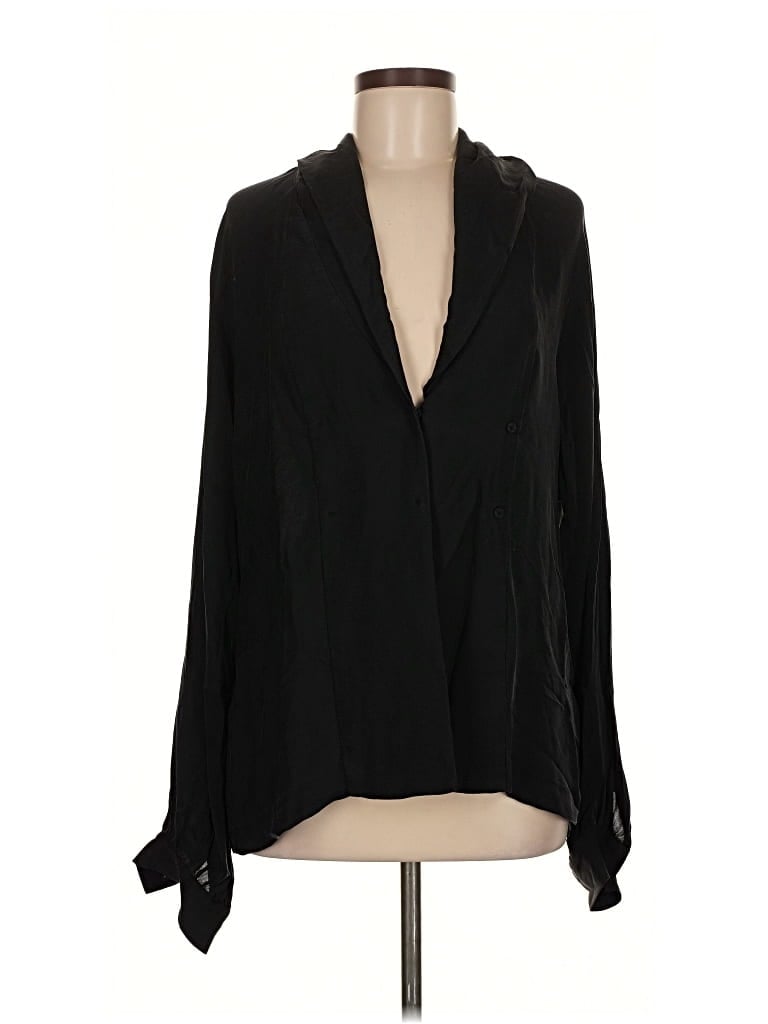 Pre-owned Rachel Zoe Long Sleeve Blouse In Black