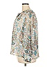 Ann Taylor LOFT 100% Recycled Polyester Paisley Silver Long Sleeve Blouse Size XXL - photo 5