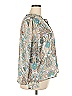 Ann Taylor LOFT 100% Recycled Polyester Paisley Silver Long Sleeve Blouse Size XXL - photo 4