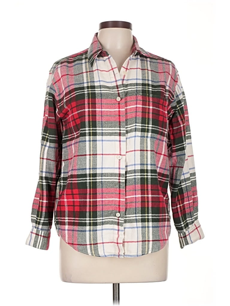 Pre-owned Eddie Bauer Long Sleeve Button Down Shirt In Red