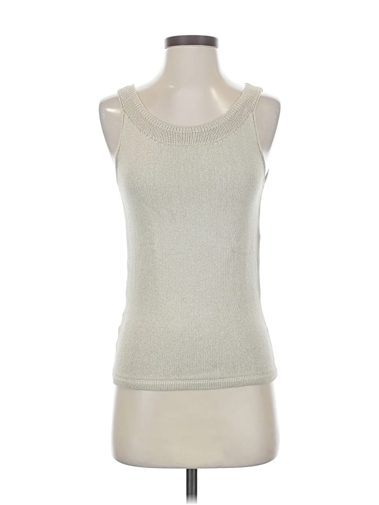 Pre-owned Ann Taylor Tank Top Ivory Strapless Neckline Tops In White