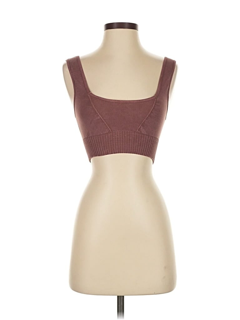 Pre-owned Fp Movement Tank Top Brown Strapless Neckline Tops