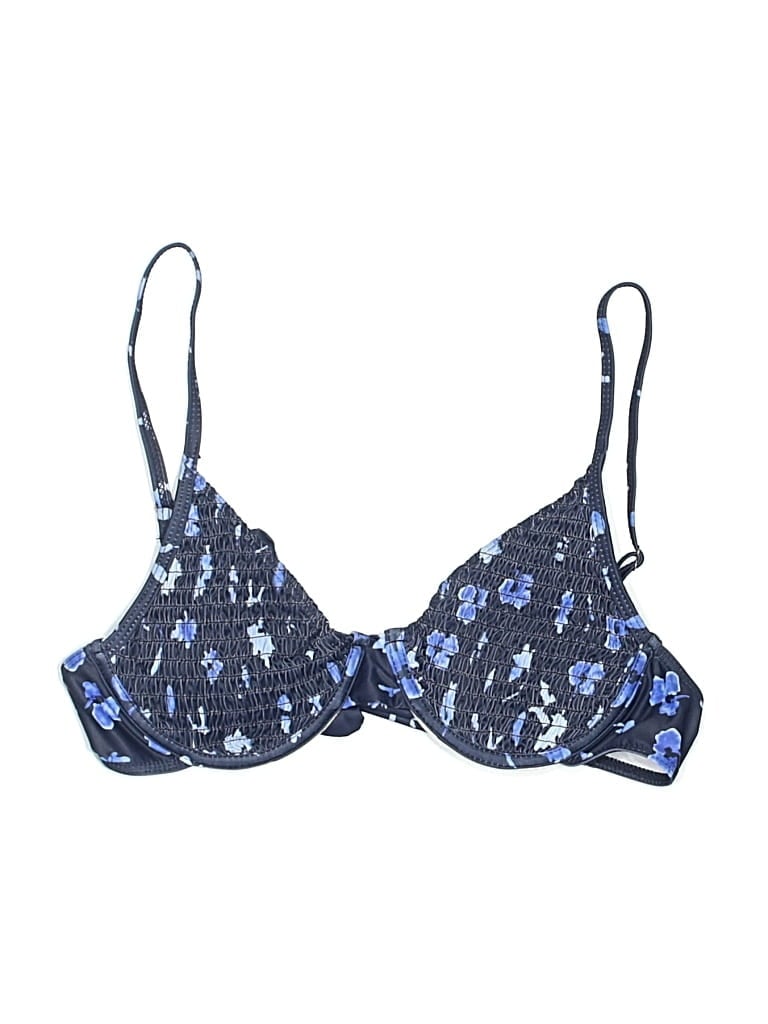 Pre-owned Unbranded Swimsuit Top Blue Print Pattern Swimwear