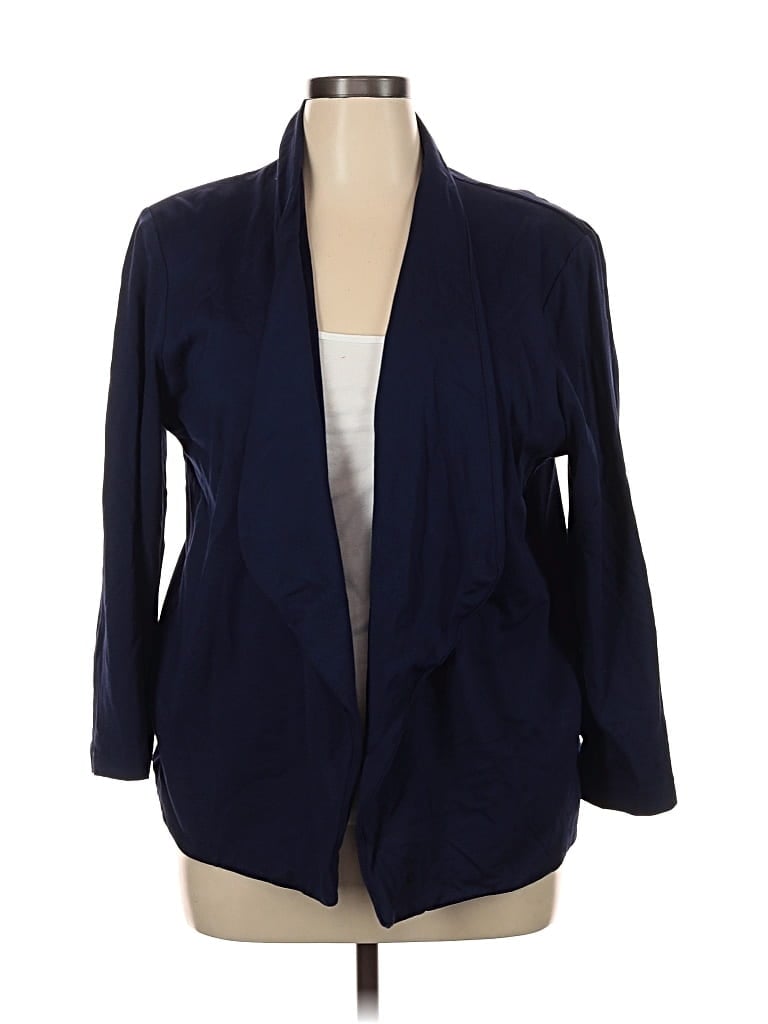 Pre-owned Ny Collection Blazer Jacket In Blue