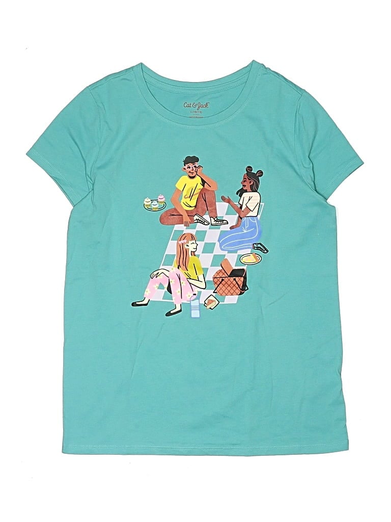 Pre-owned Cat & Jack Kids' Short Sleeve T-shirt In Blue