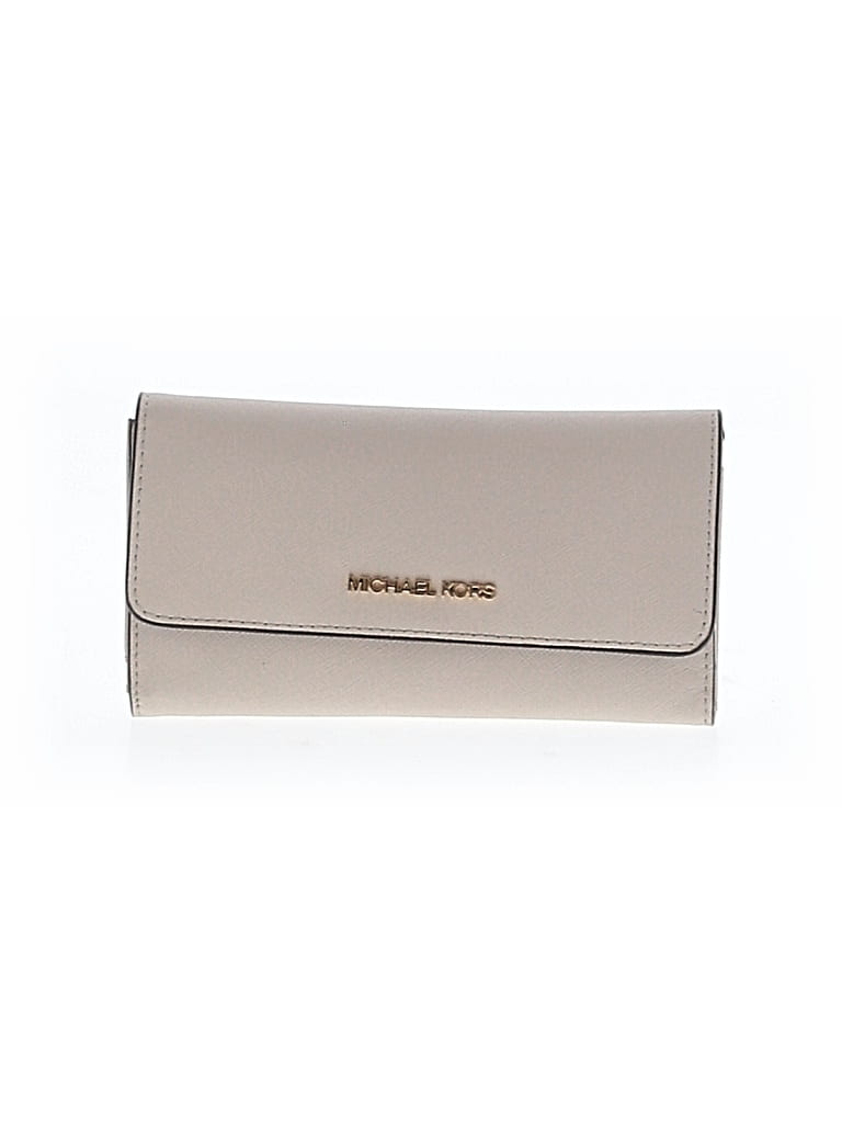 Pre-owned Michael Michael Kors Leather Wallet In White
