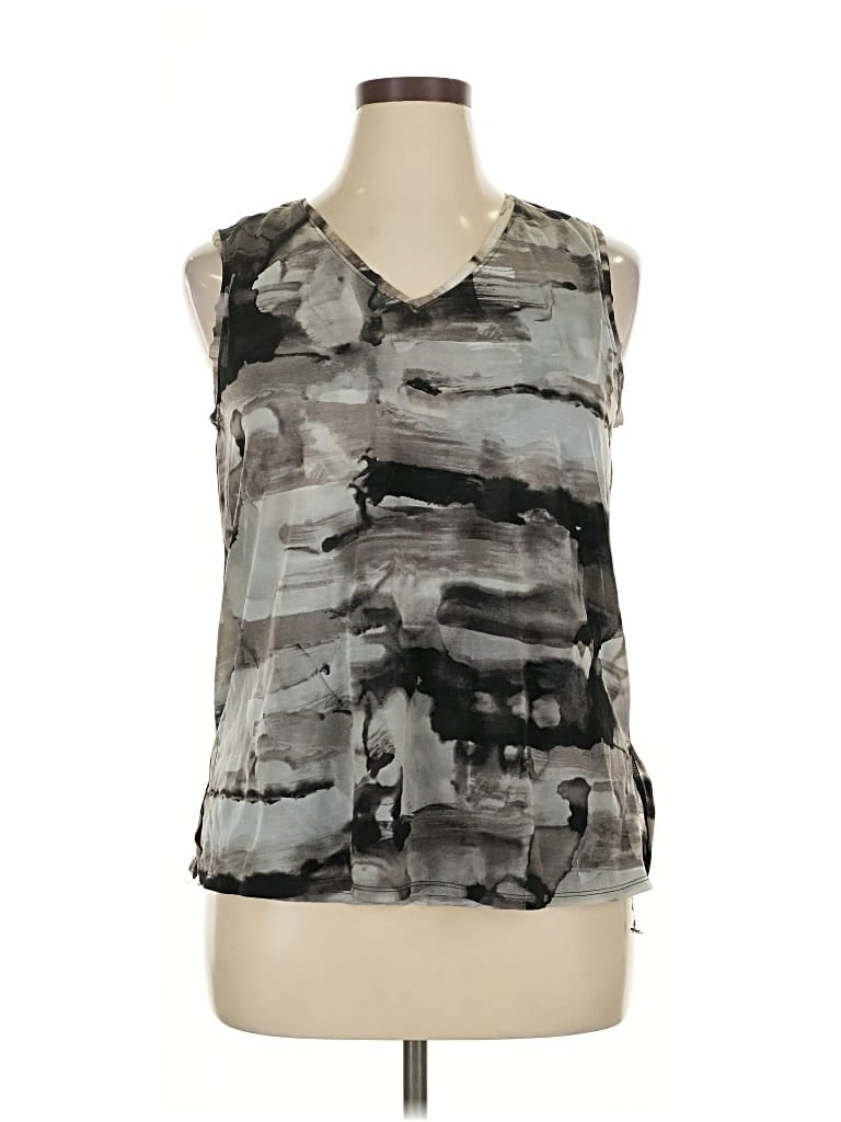 Pre-owned Simply Vera Vera Wang Sleeveless Blouse In Gray