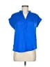 Blu Pepper 100% Polyester Blue Short Sleeve Blouse Size M - photo 1