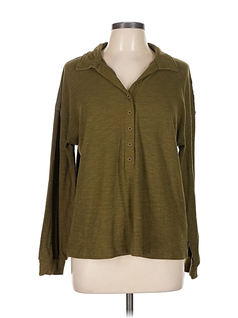 Pre-owned Fashion Long Sleeve Blouse In Green