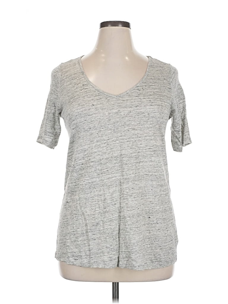 Pre-owned Torrid Short Sleeve Top Gray Scoop Neck Tops