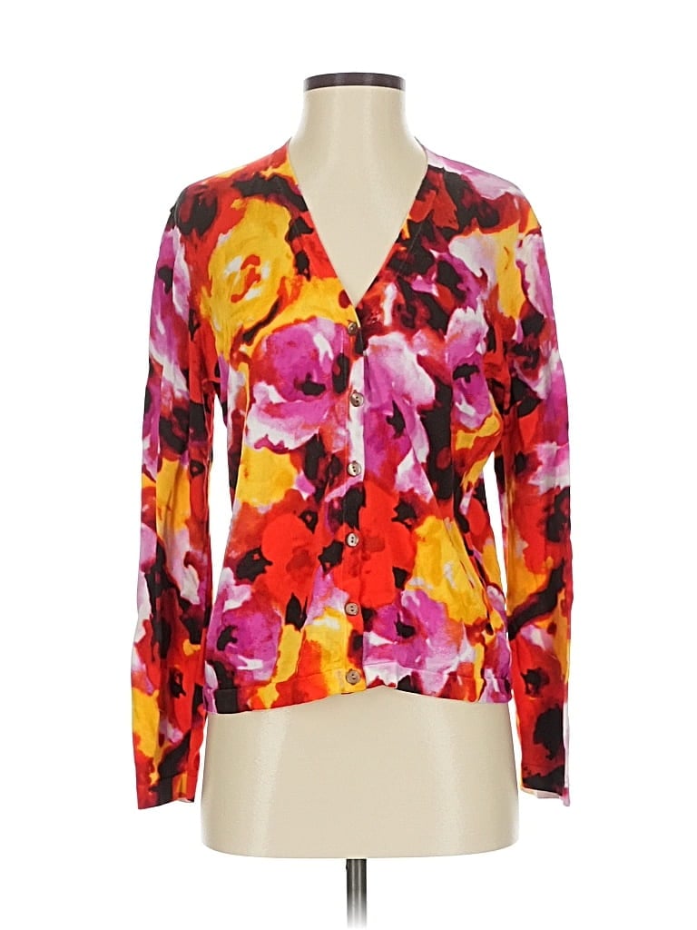 Pre-owned Jones New York Collection Cardigan Sweater In Orange