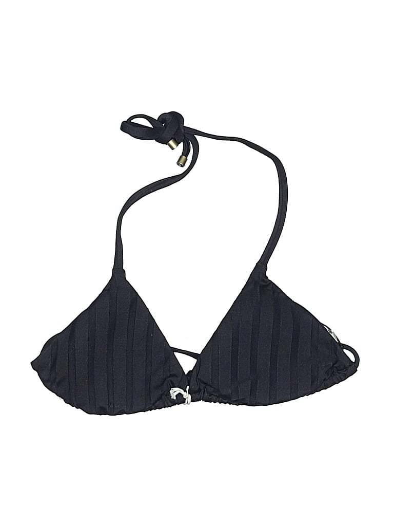 Vitamin A Swimsuit Top Black Chevron/herringbone Pattern Swimwear