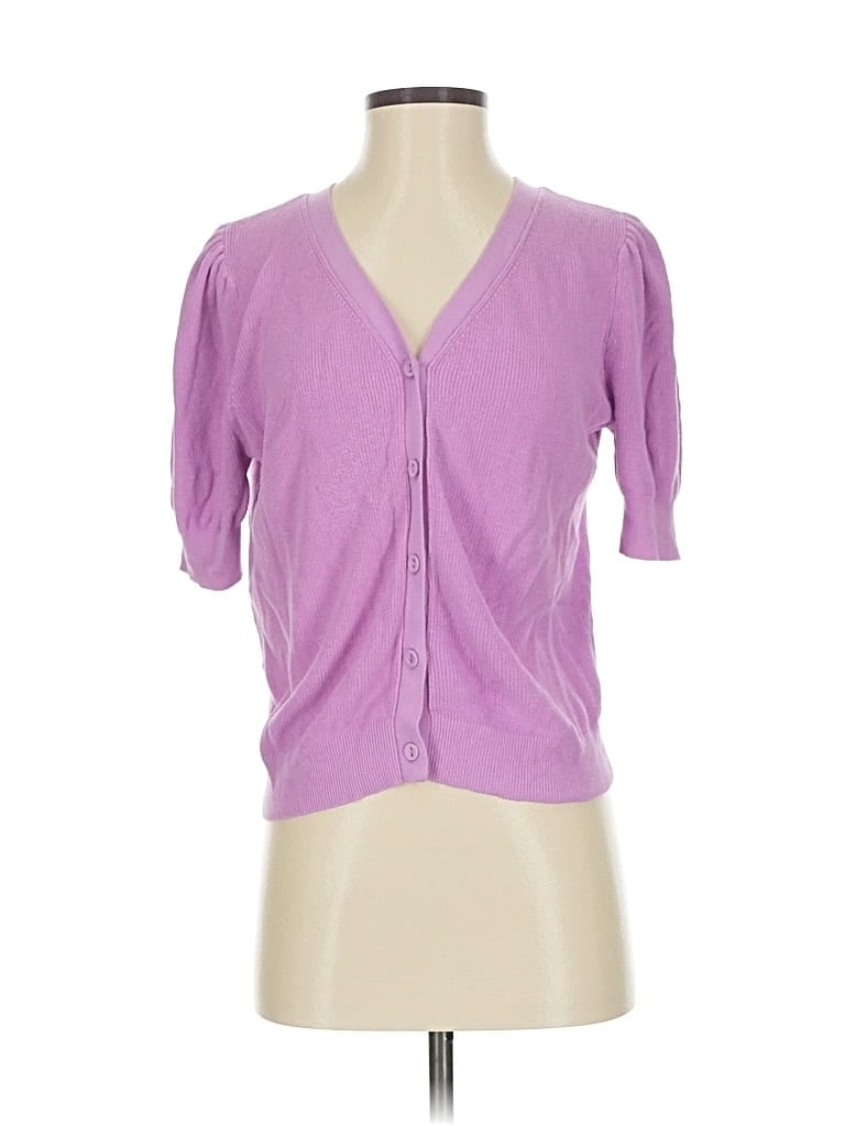 Pre-owned Ann Taylor Loft Cardigan Sweater In Purple