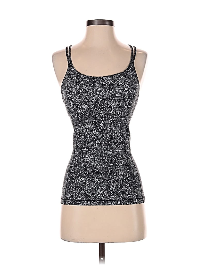 Pre-owned Lululemon Athletica Tank Top Silver Halter Neckline Tops