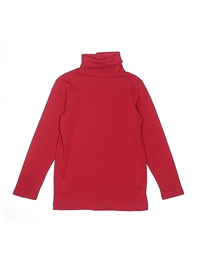 Pre-owned Primary Clothing Kids' Long Sleeve Turtleneck In Red