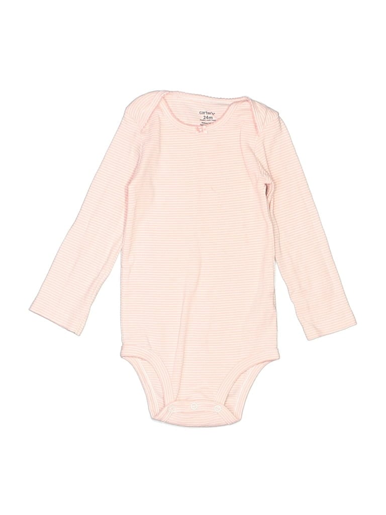 Pre-owned Carter's Kids' Long Sleeve Onesie In Pink