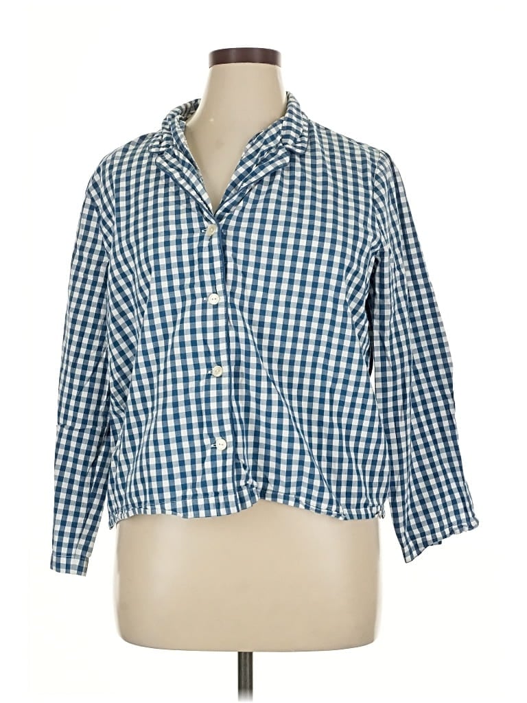Pre-owned Love By Gap 3/4 Sleeve Button Down Shirt In Blue
