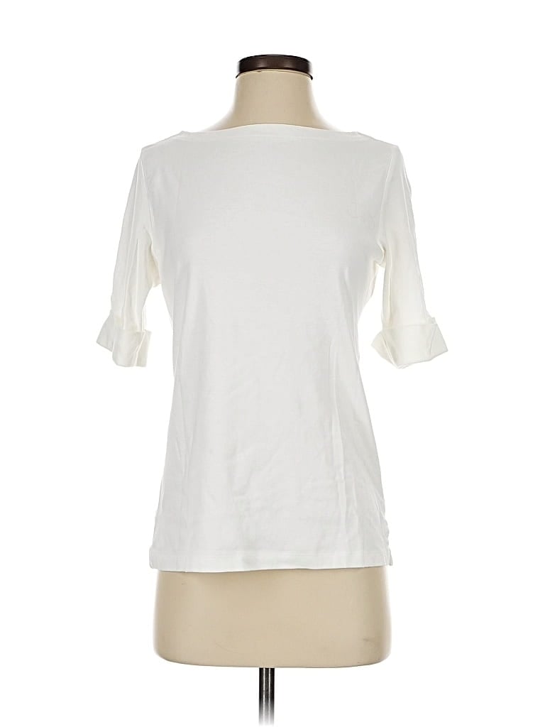 Pre-owned Karen Scott 3/4 Sleeve T-shirt In White