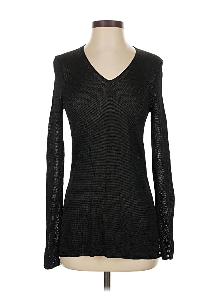 Pre-owned J. Mclaughlin Long Sleeve Top Black V Neck Tops