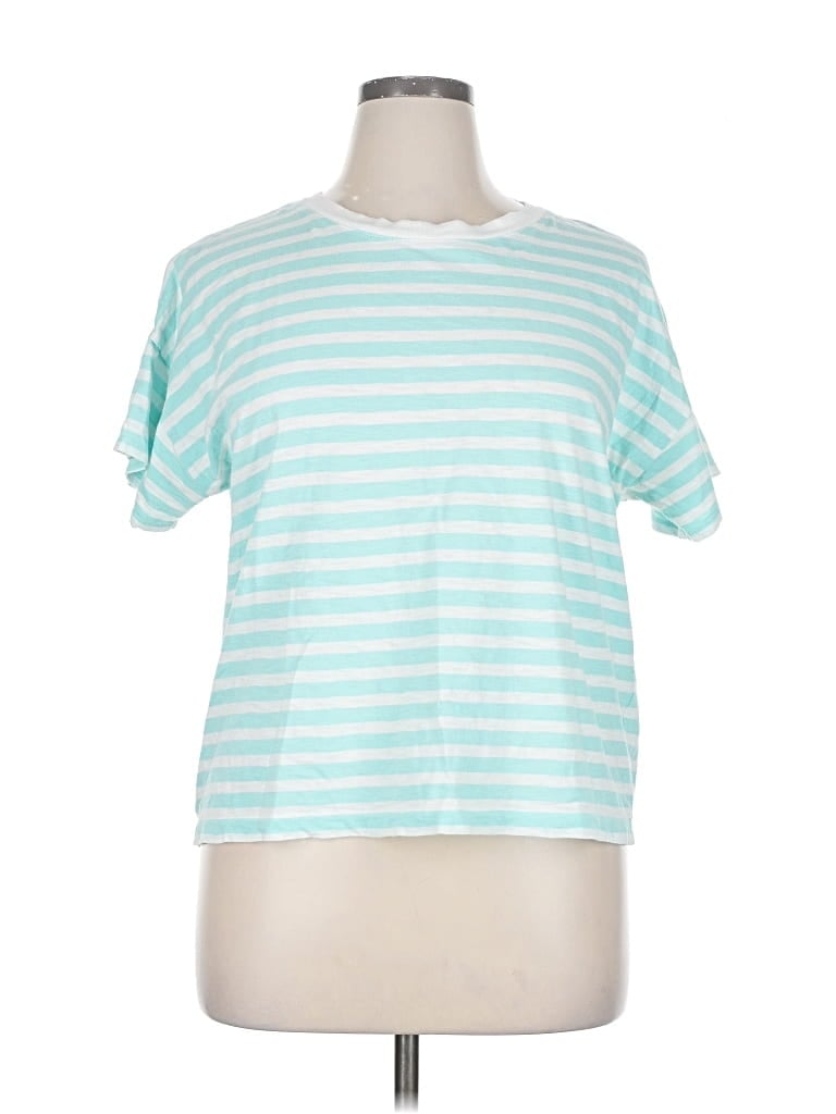 Pre-owned J.crew Factory Store Short Sleeve T-shirt In Blue