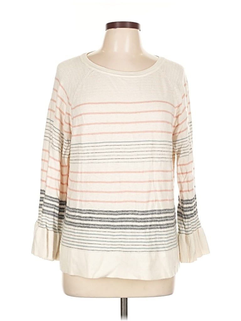 Pre-owned Ann Taylor Loft Pullover Sweater In White