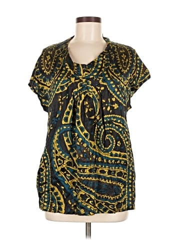 DKNY Short Sleeve Silk Top (view 1)