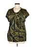 DKNY Gold Short Sleeve Silk Top Size 6 - photo 1