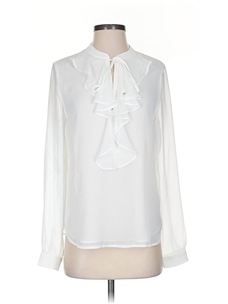 Pre-owned Tommy Hilfiger Long Sleeve Blouse In White