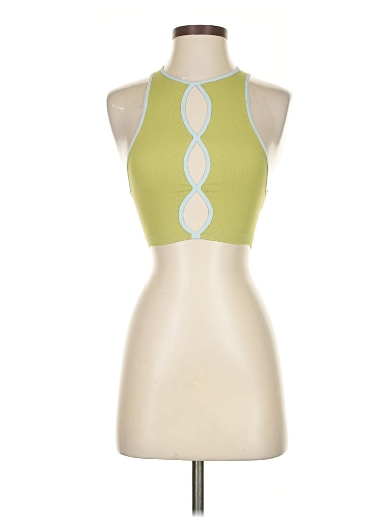 Pre-owned Out From Under Tank Top Green Halter Neckline Tops