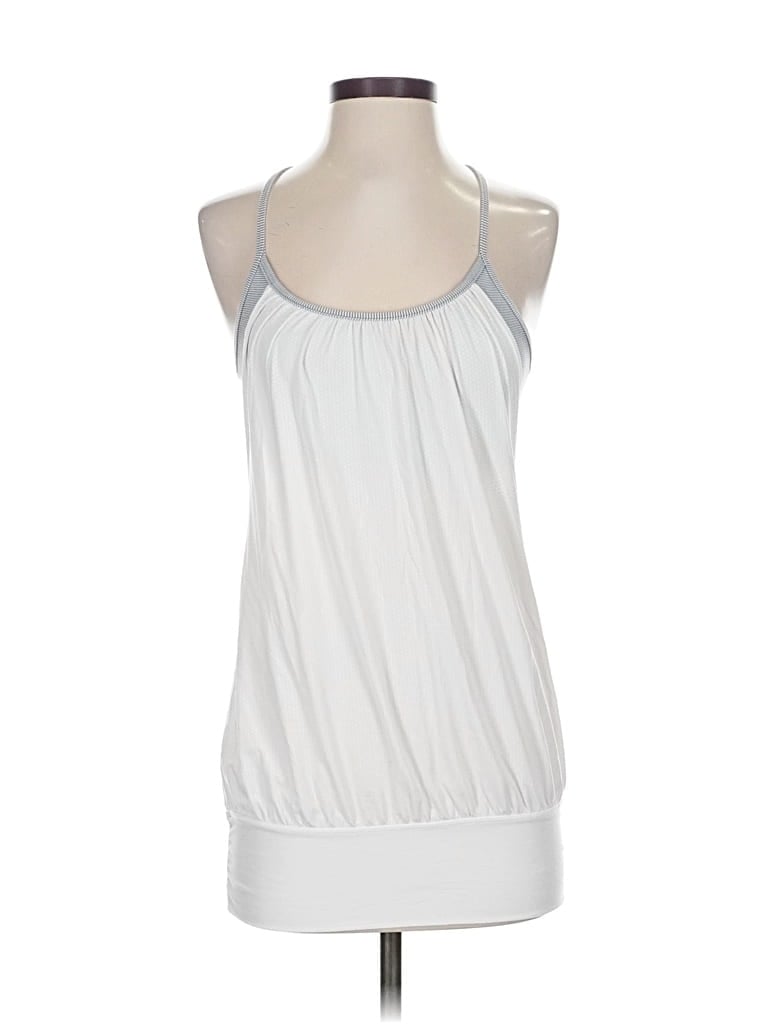 Pre-owned Lululemon Athletica Tank Top White Halter Neckline Tops