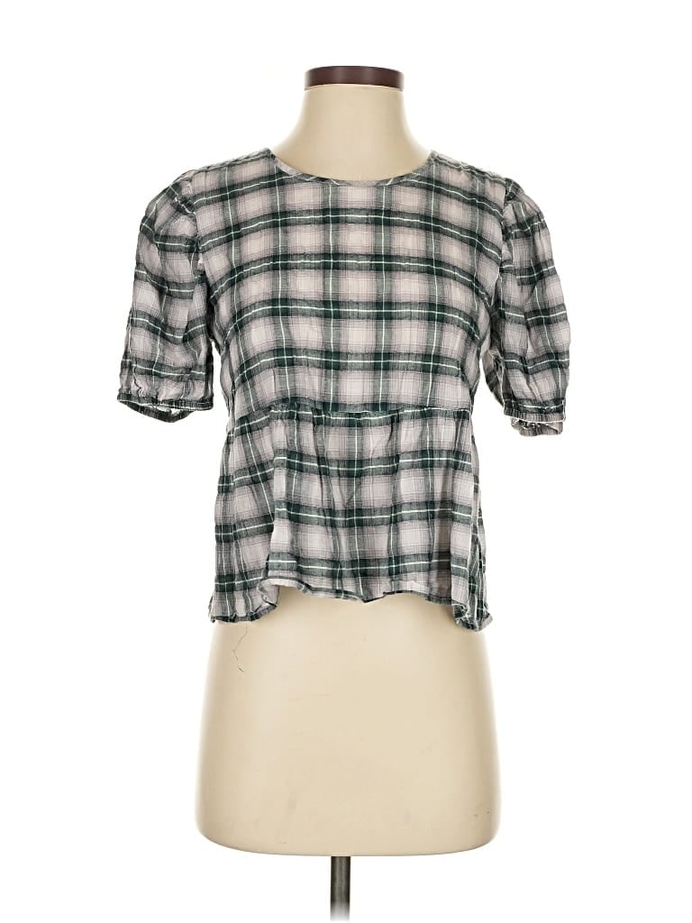 Pre-owned Amour Vert Short Sleeve Blouse In Green