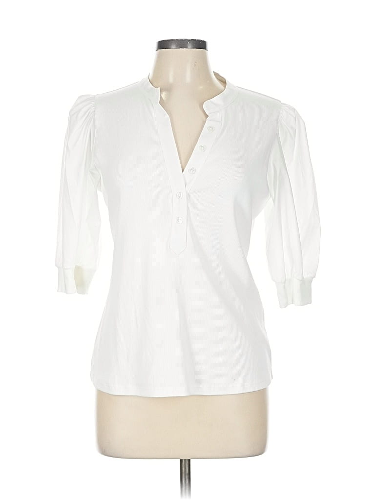 Pre-owned Veronica Beard Jeans 3/4 Sleeve Blouse In White
