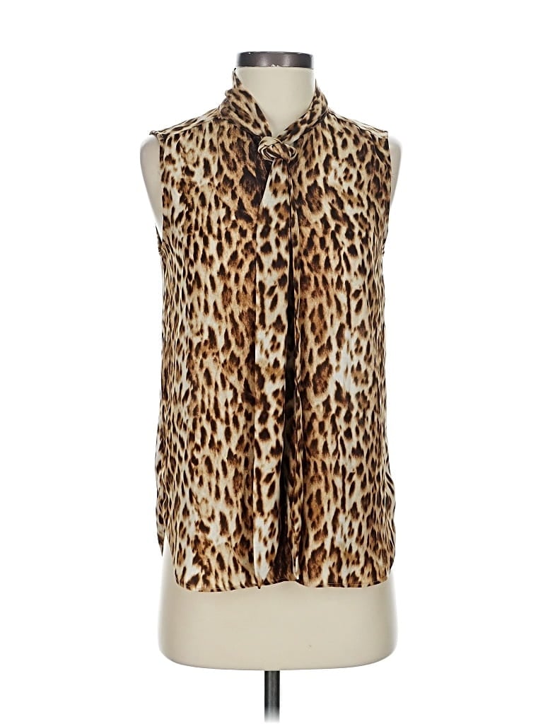 Pre-owned J.crew 365 Sleeveless Button Down Shirt In Brown