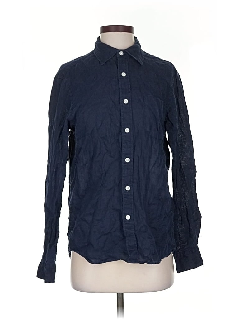 Pre-owned Muji Long Sleeve Button Down Shirt In Blue