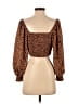 Shein Brown 3/4 Sleeve Blouse Size S - photo 2