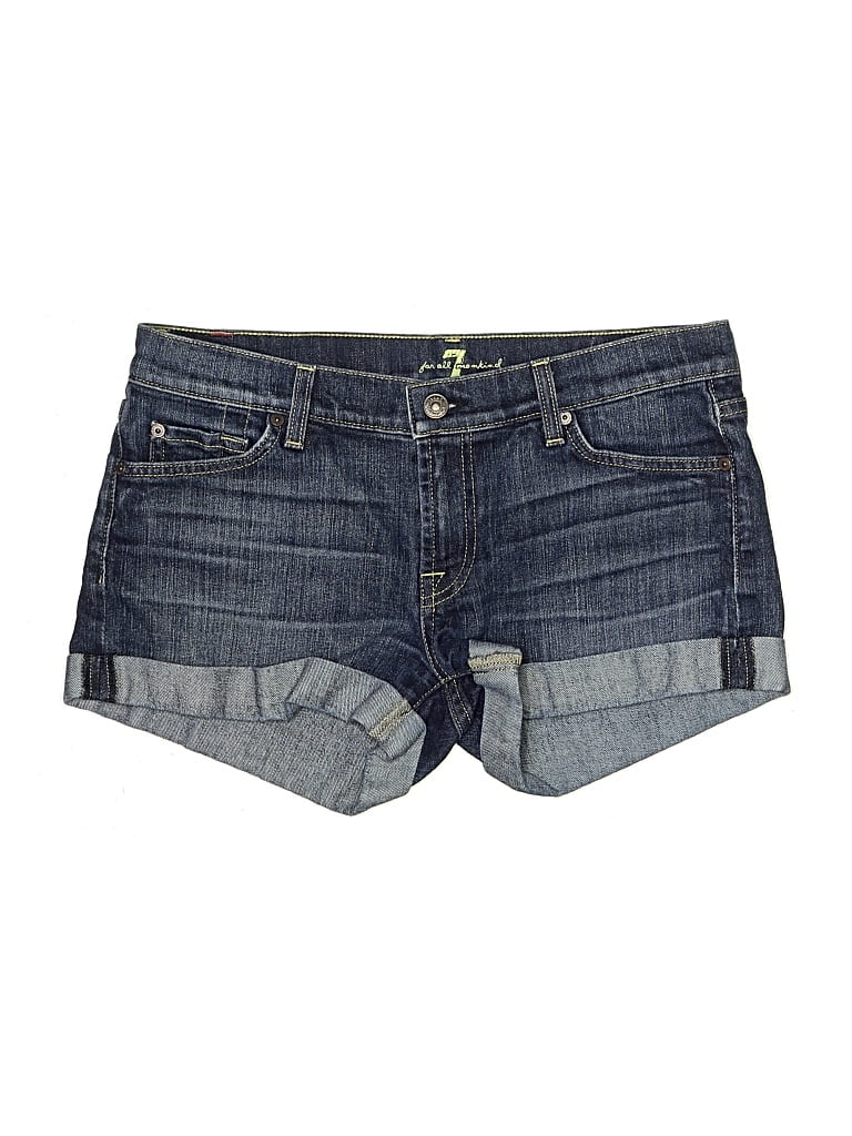 Pre-owned 7 For All Mankind Denim Shorts In Black