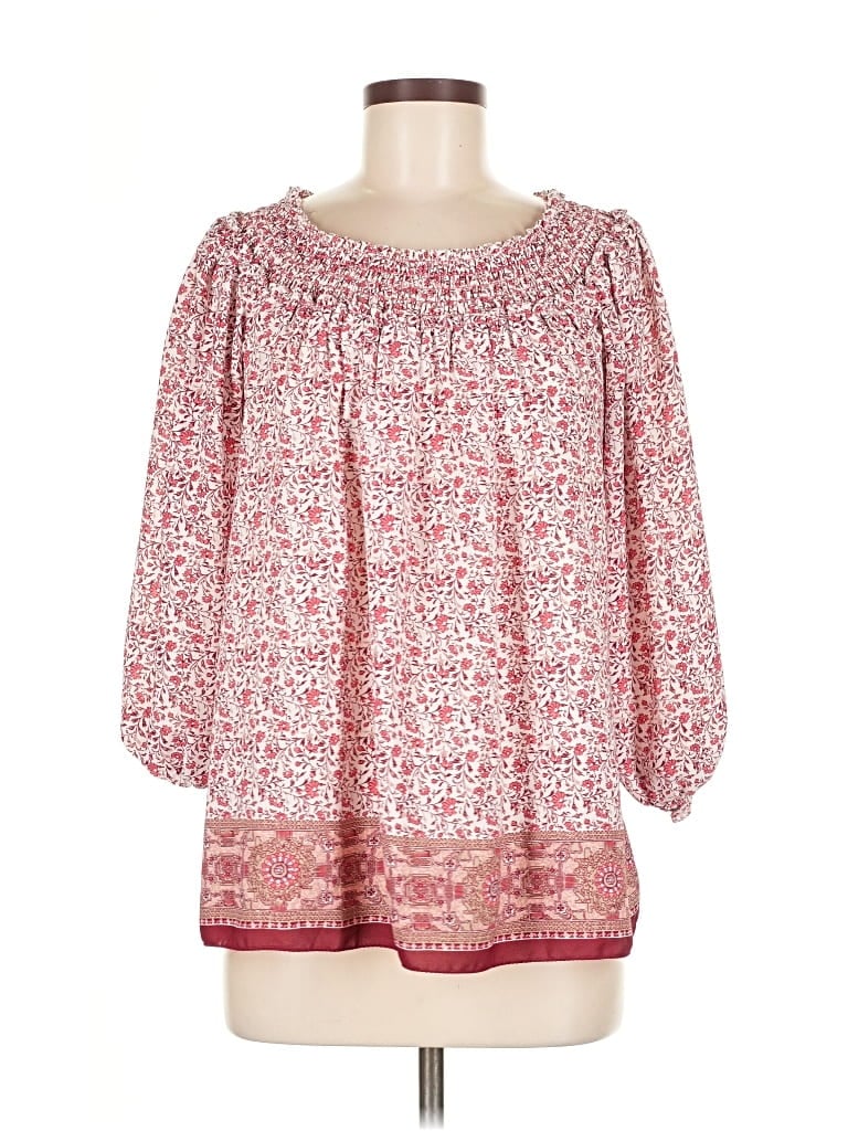 Pre-owned Max Studio 3/4 Sleeve Blouse In Red