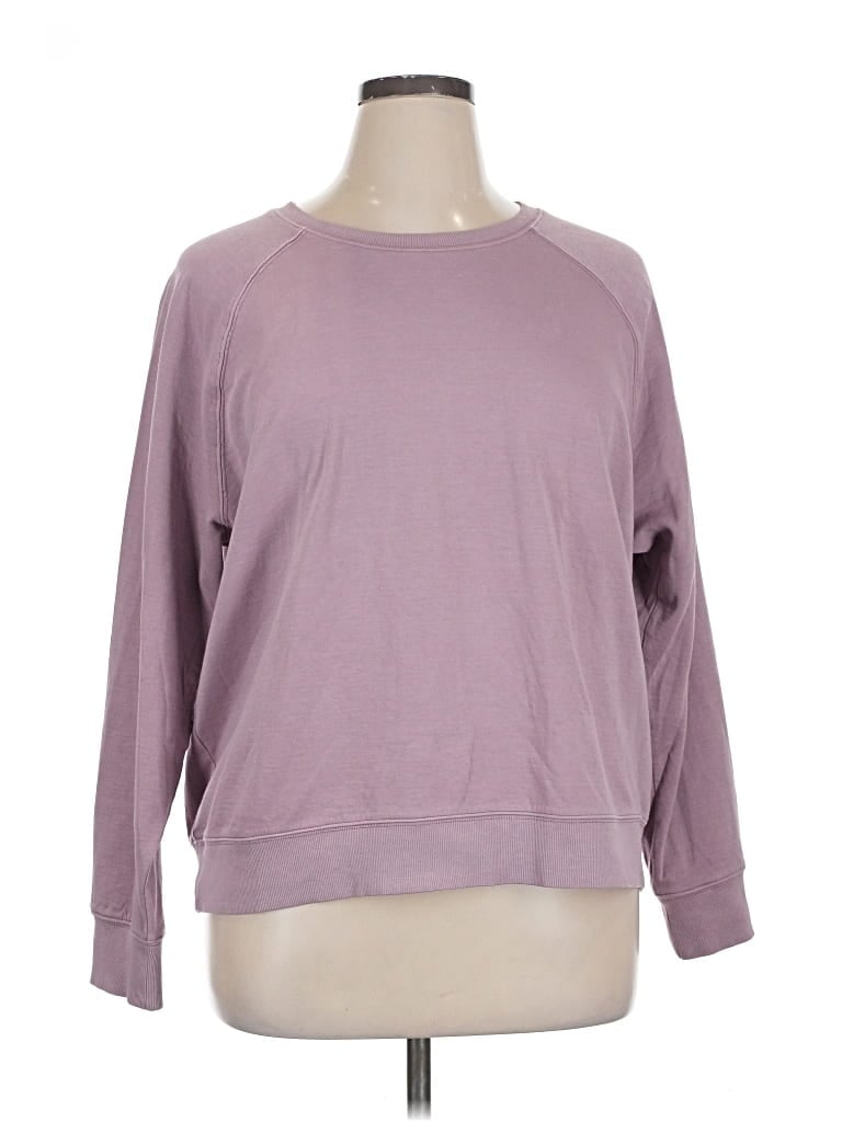 Pre-owned Athleta 3/4 Sleeve T-shirt In Purple
