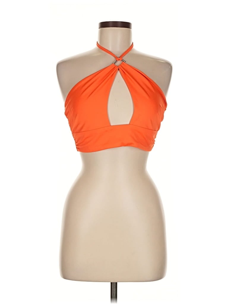 Pre-owned Unbranded Tank Top Orange Halter Neckline Tops